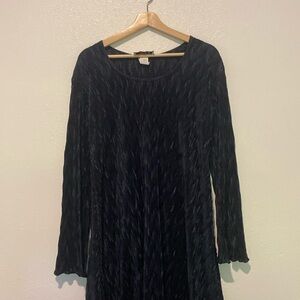 Vintage Mosaique Dark Blue Crinkle dress Size M
